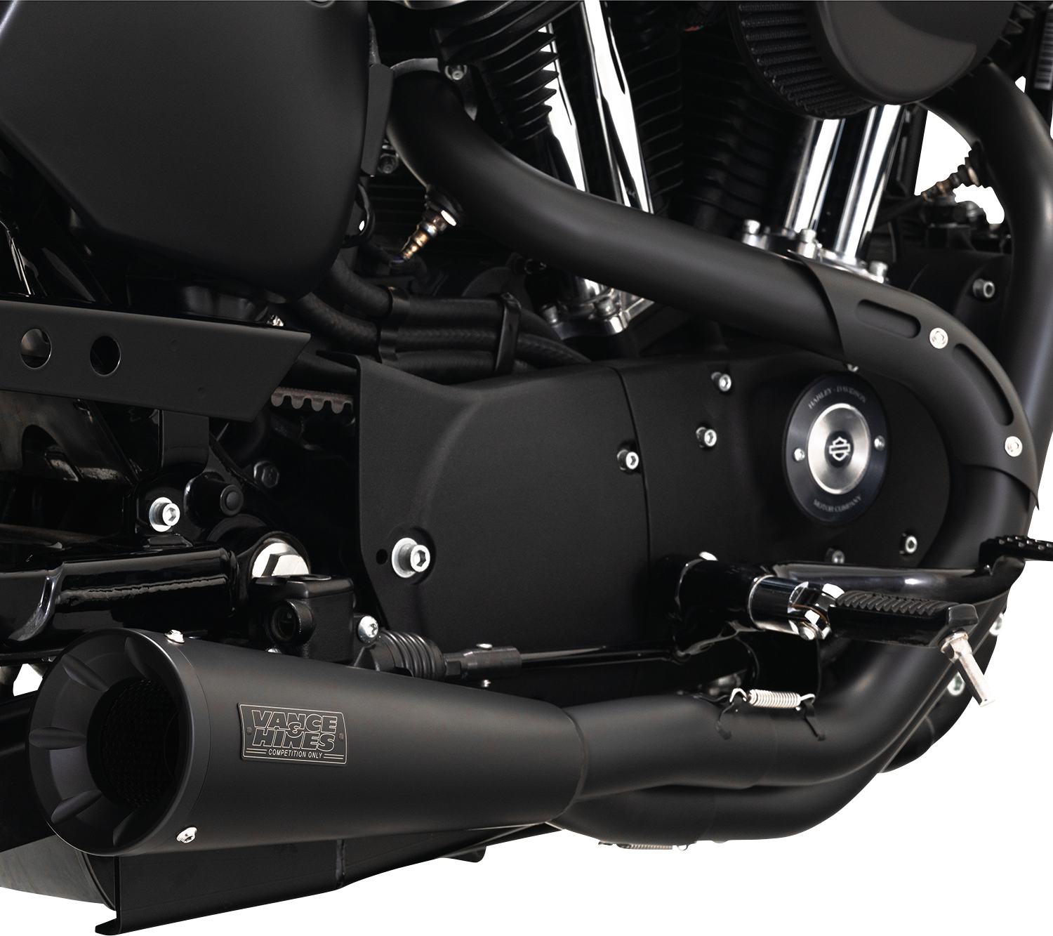 VANCE & HINES Upsweep 2-into-1 Exhaust System - Stainless Steel - Black 47627