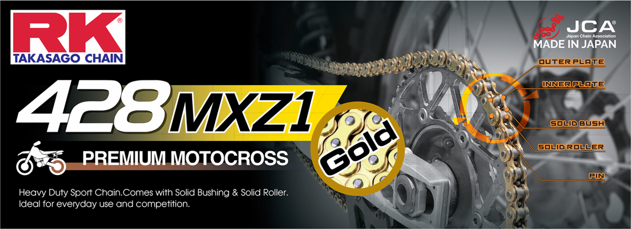 RK 428 MXZ1 - Drive Chain - 120 Links - Gold GB428MXZ1-120