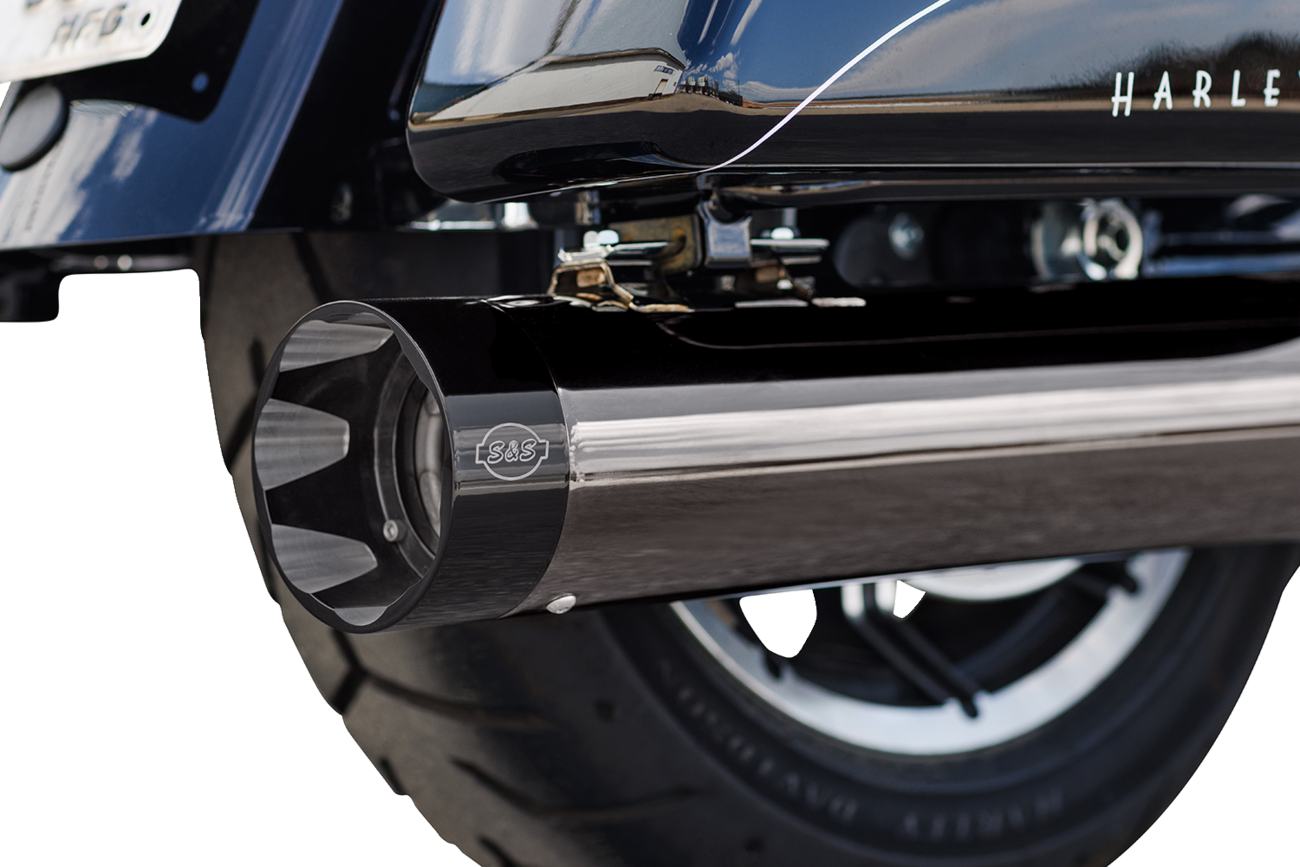 S&S CYCLE 2-into-1 Lava Chrome Sidewinder® Exhaust System - Race Only 550-1087