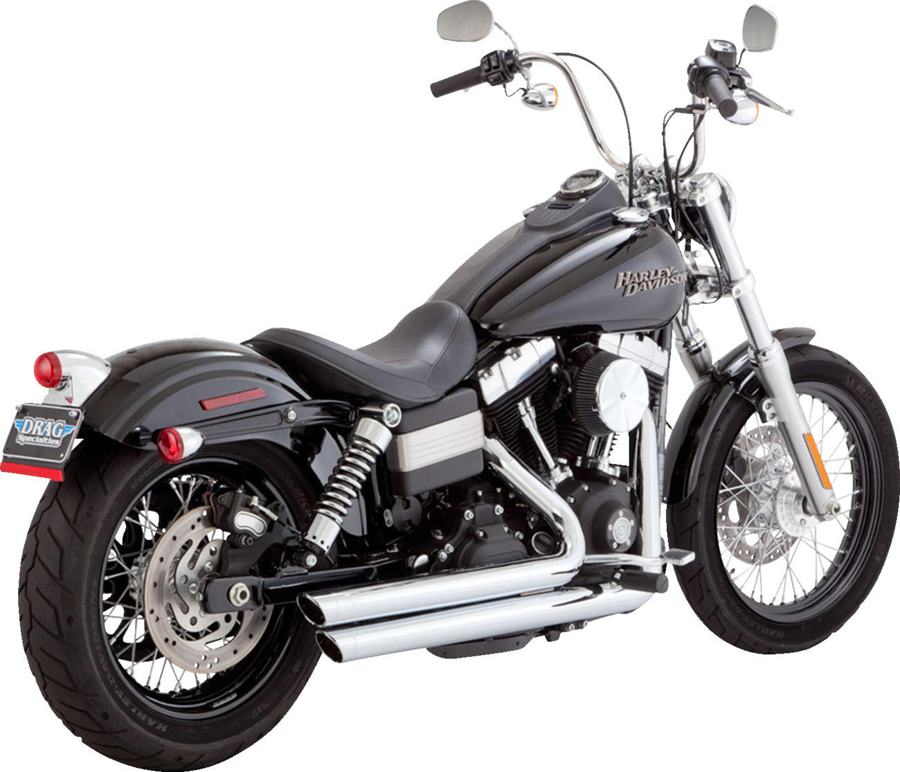 VANCE & HINES Big Shots Staggered Exhaust System - Chrome 17958