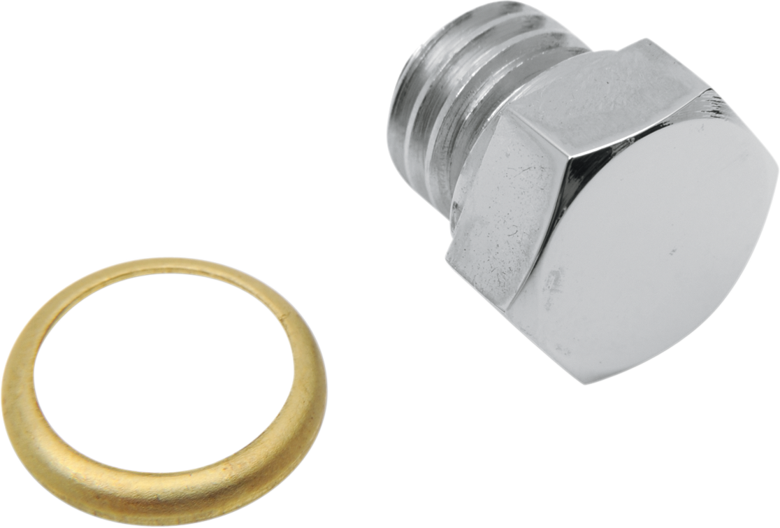 COLONY Drain Plug - Transmission/Motor Case/Oil Tank with Brass Gasket / Standard / Chrome DS-190896