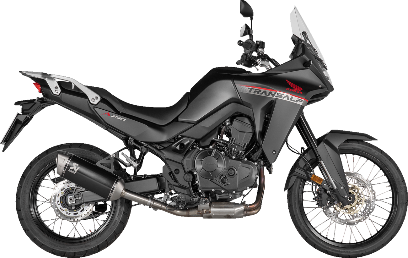 AKRAPOVIC Slip-On Line Muffler - Titanium - Black - Honda XL750 Transalp S-H7SO6-HRTBL