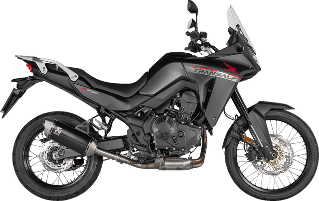 AKRAPOVIC Slip-On Line Muffler - Titanium - Black - Honda XL750 Transalp S-H7SO6-HRTBL 2023-2026