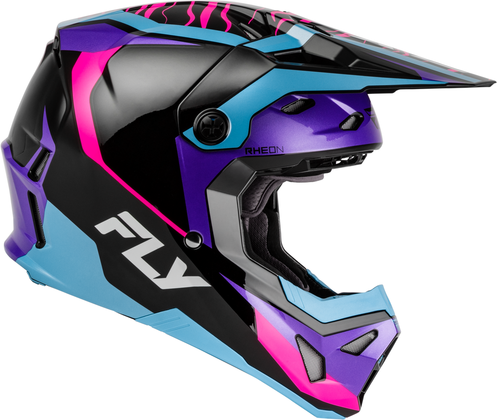 FLY Racing Formula CP Charge Helmet (2027) - Black / Purple / Pink / Blue - View 14