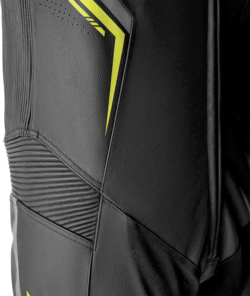 RST S1 D3O Leather Suit - Black / Grey / Fluorescent Yellow - View 30