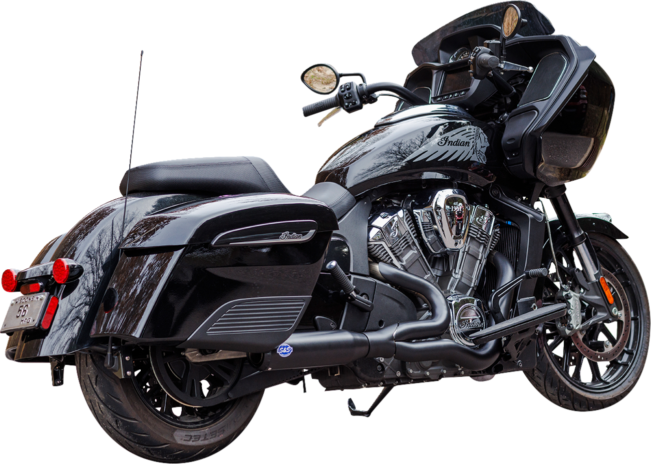 S&S CYCLE 2-into-1 Qualifier Exhaust System - Race Only - Black - Stainless Steel 550-1084