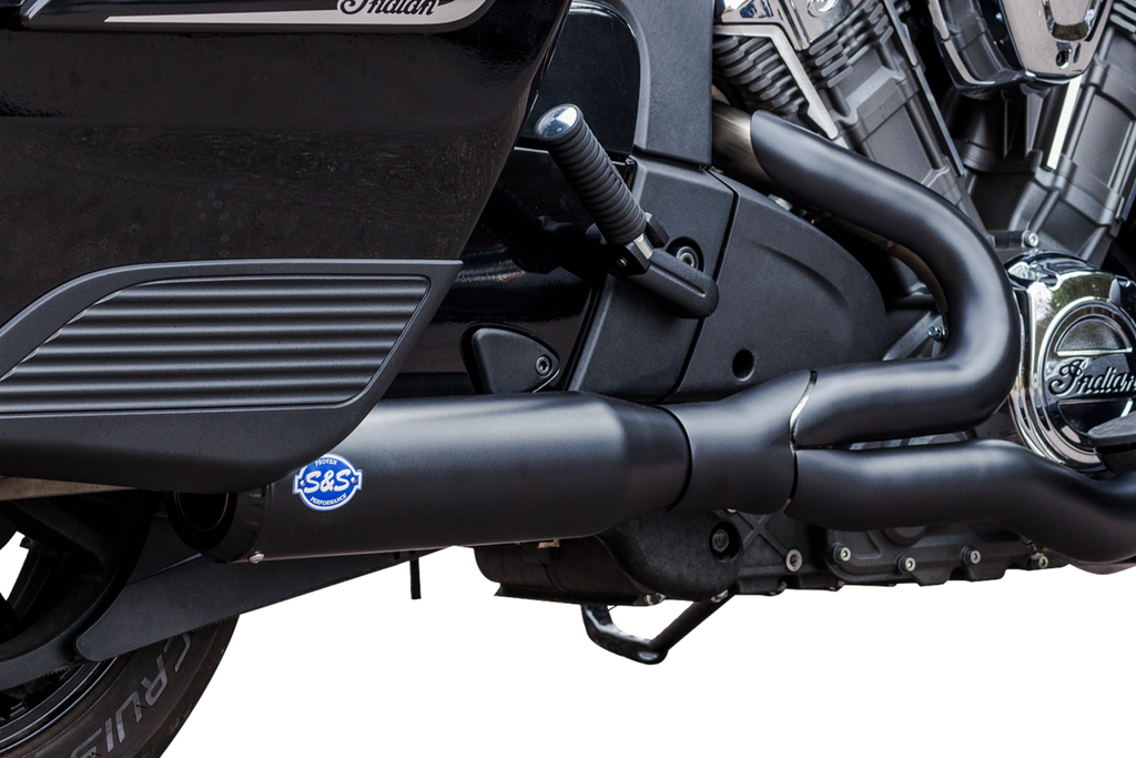 S&S CYCLE 2-into-1 Qualifier Exhaust System - Race Only - Black - Stainless Steel 550-1084