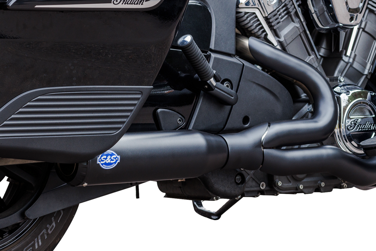 S&S CYCLE 2-into-1 Qualifier Exhaust System - Race Only - Black - Stainless Steel 550-1084