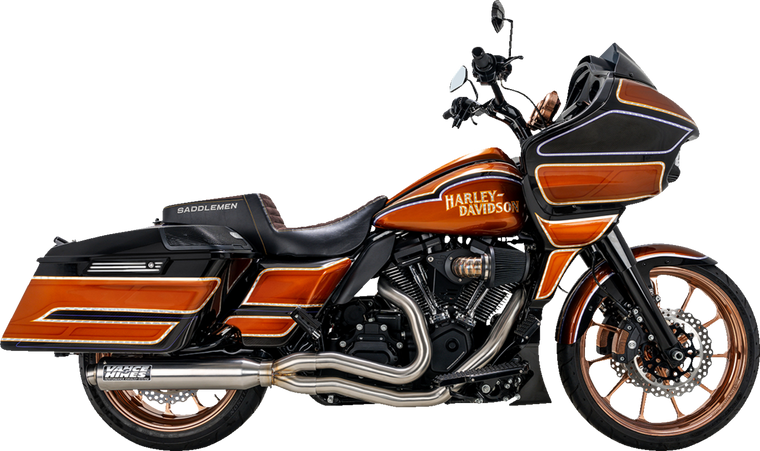 VANCE & HINES 2-into-1 Supersport PCX Exhaust System - Brushed 27345 - Harley-Davidson Touring 2017-2023
