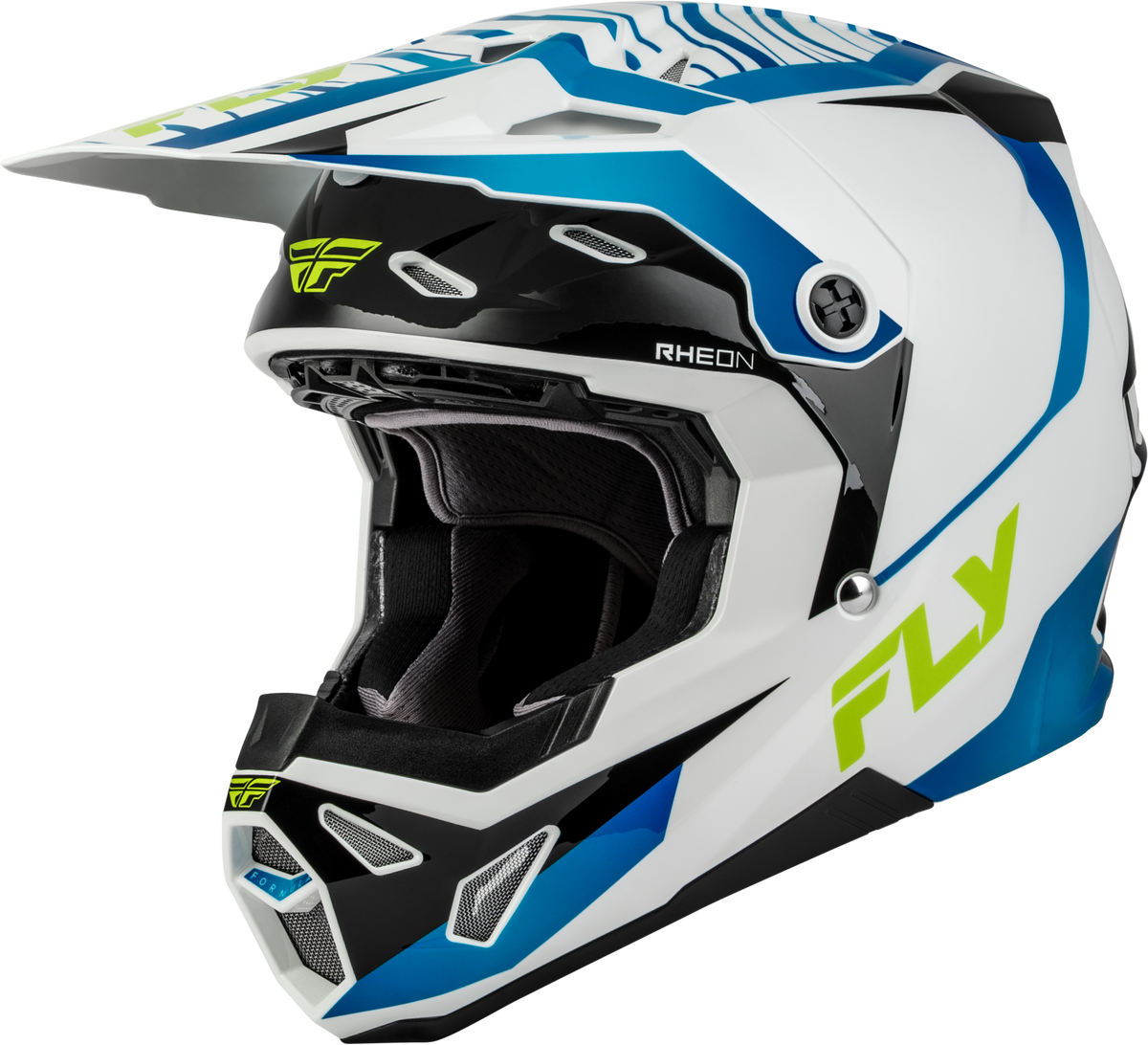FLY Racing Formula CP Charge Helmet (2027) - White / Blue / Black - View 4