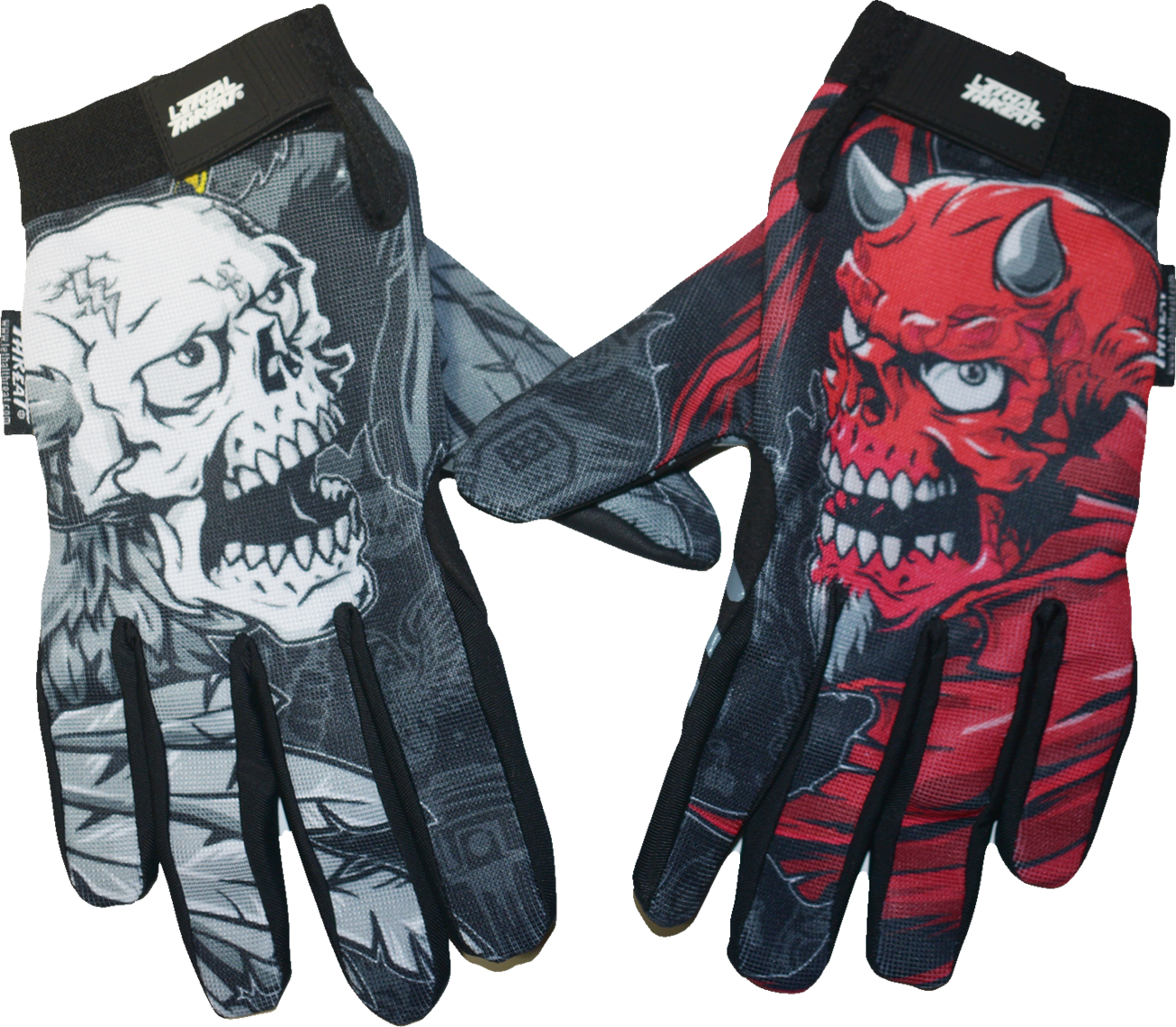 LETHAL THREAT Good N Evil Skulls Gloves