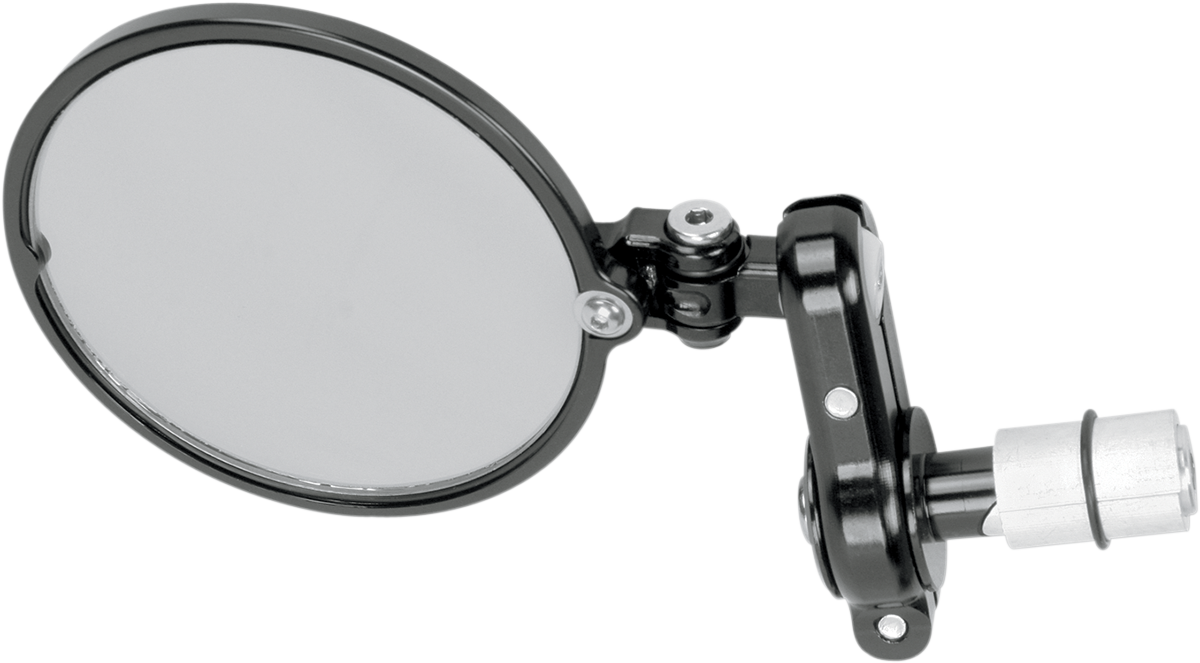 PSR Folding Bar End Mirror - Mirror / Franco/Folded-In / Side View/Bar-End / Round / Black 0640-0446