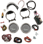DAKOTA DIGITAL MVX-8K Series Analog/Digital Gauge Kit — 8200KGC Model - MVX-8K Series Analog/Digital 2-Gauge Kit / Chrome Bezel / Black Face with Gray Background 2212-0572