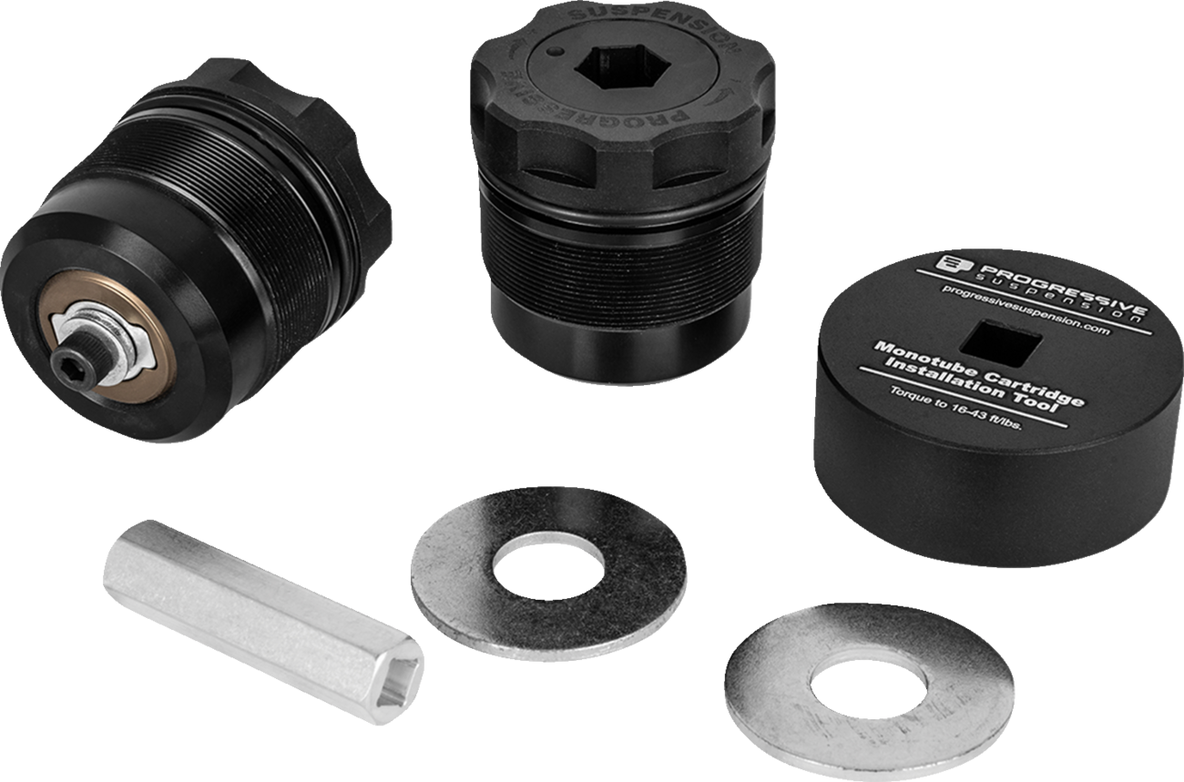 PROGRESSIVE SUSPENSION Fork Preload Adjusters - Fork Preload Adjuster / 49 mm / Black Anodized 0414-0730