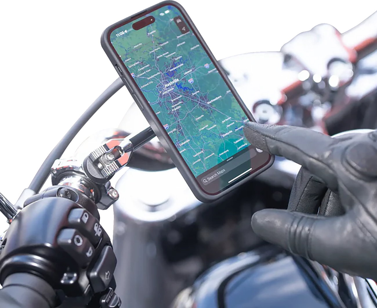 3D Phone Mount - 1-1/2" - Chrome