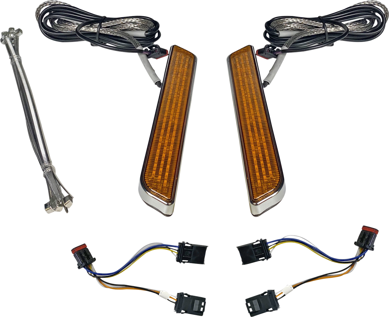 CUSTOM DYNAMICS LED Fork Light - Amber / Chrome 2040-2648