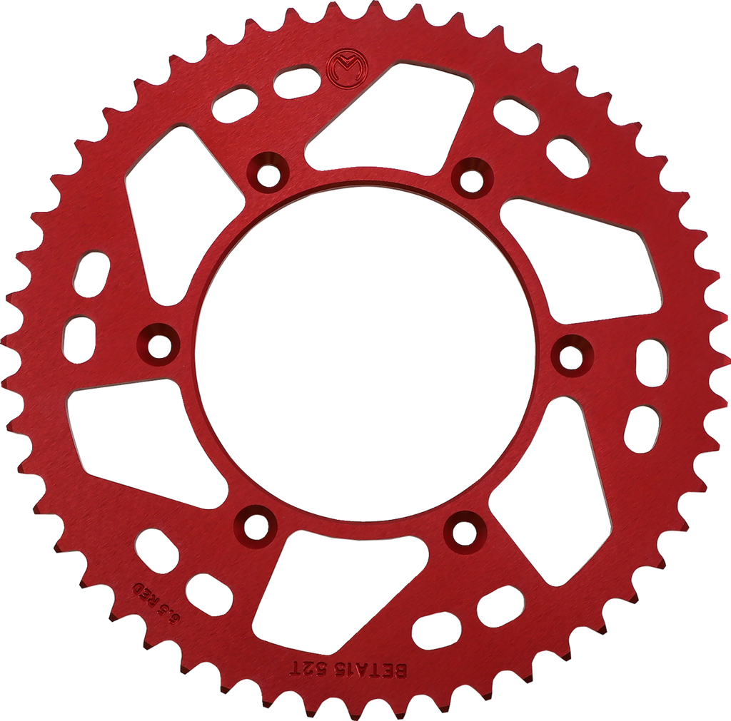 MOOSE OFFROAD Rear Aluminum Sprocket - Rear Sprocket / Aluminum / 52 Tooth / Red / Beta 1211-1869