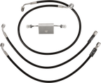 LA CHOPPERS Black Braided Brake Line Kit - Brake Line / 15" / 17" Ape Hanger Handlebars / Black 1741-6244