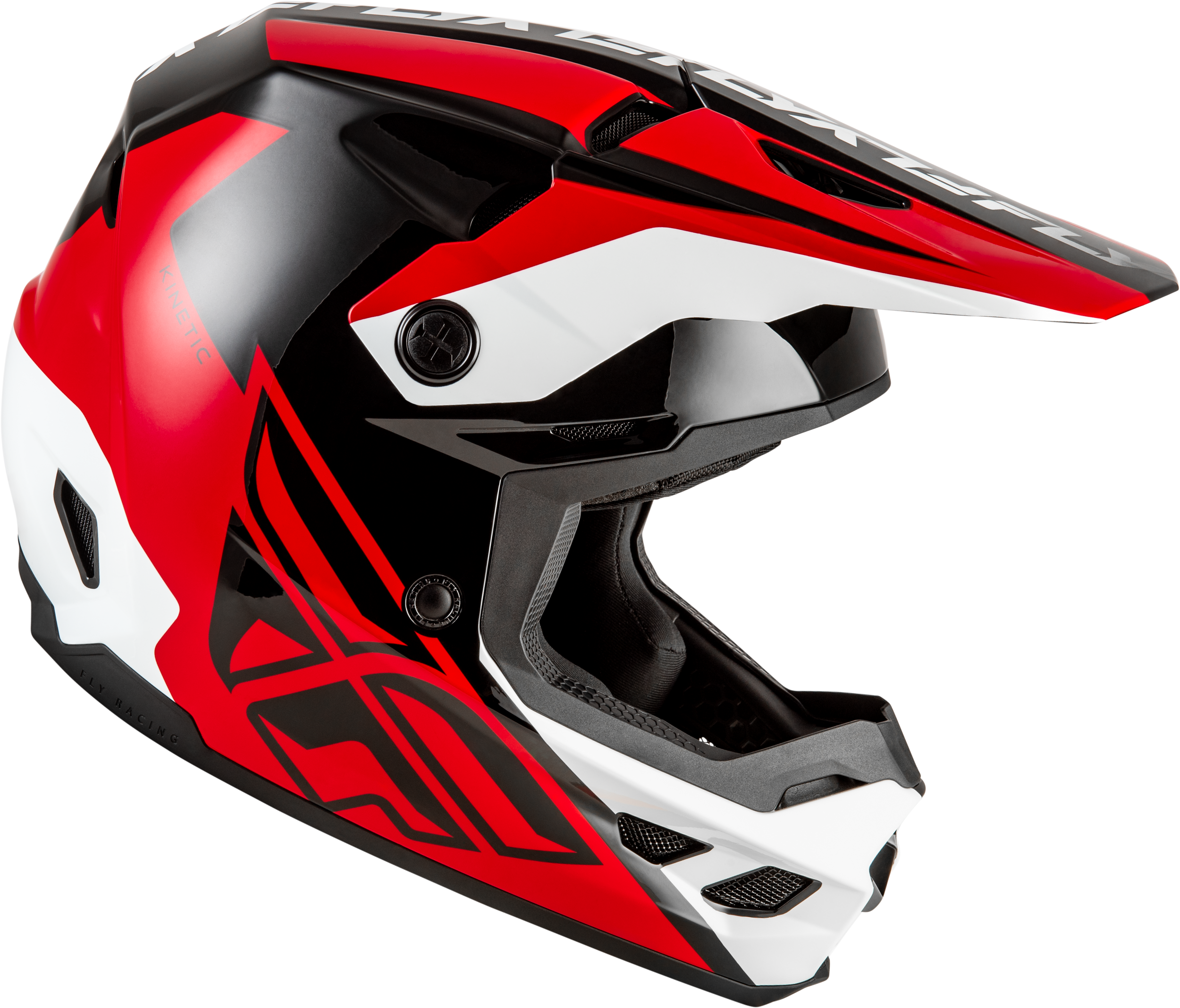 FLY Racing Kinetic Crest Helmet (2026) - Red / Black / White - View 16