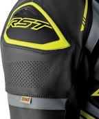 RST S1 D3O Leather Suit - Black / Grey / Fluorescent Yellow - View 19