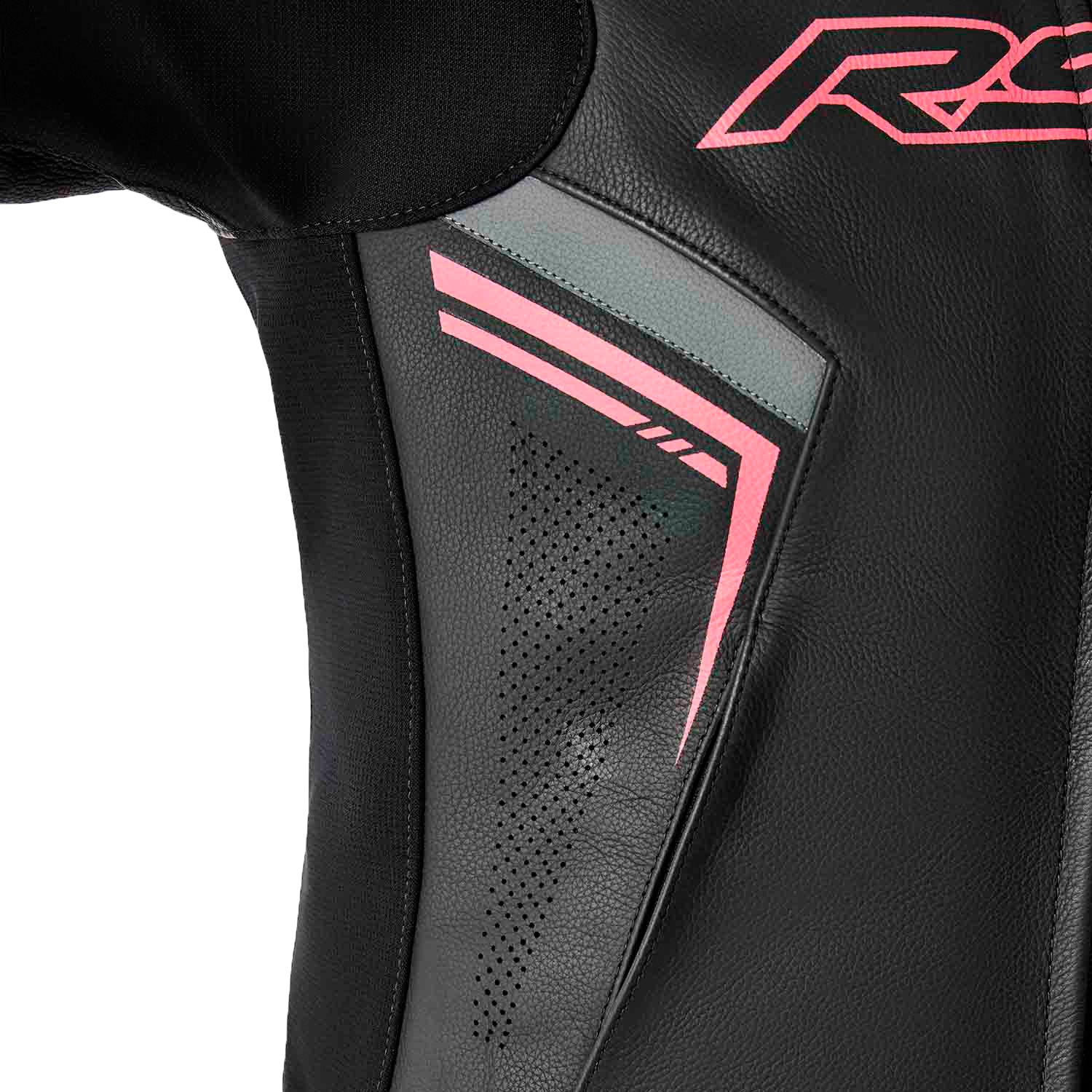 RST S-1 CE Women's Leather Jacket - Black / Fluorescent Pink - View 4