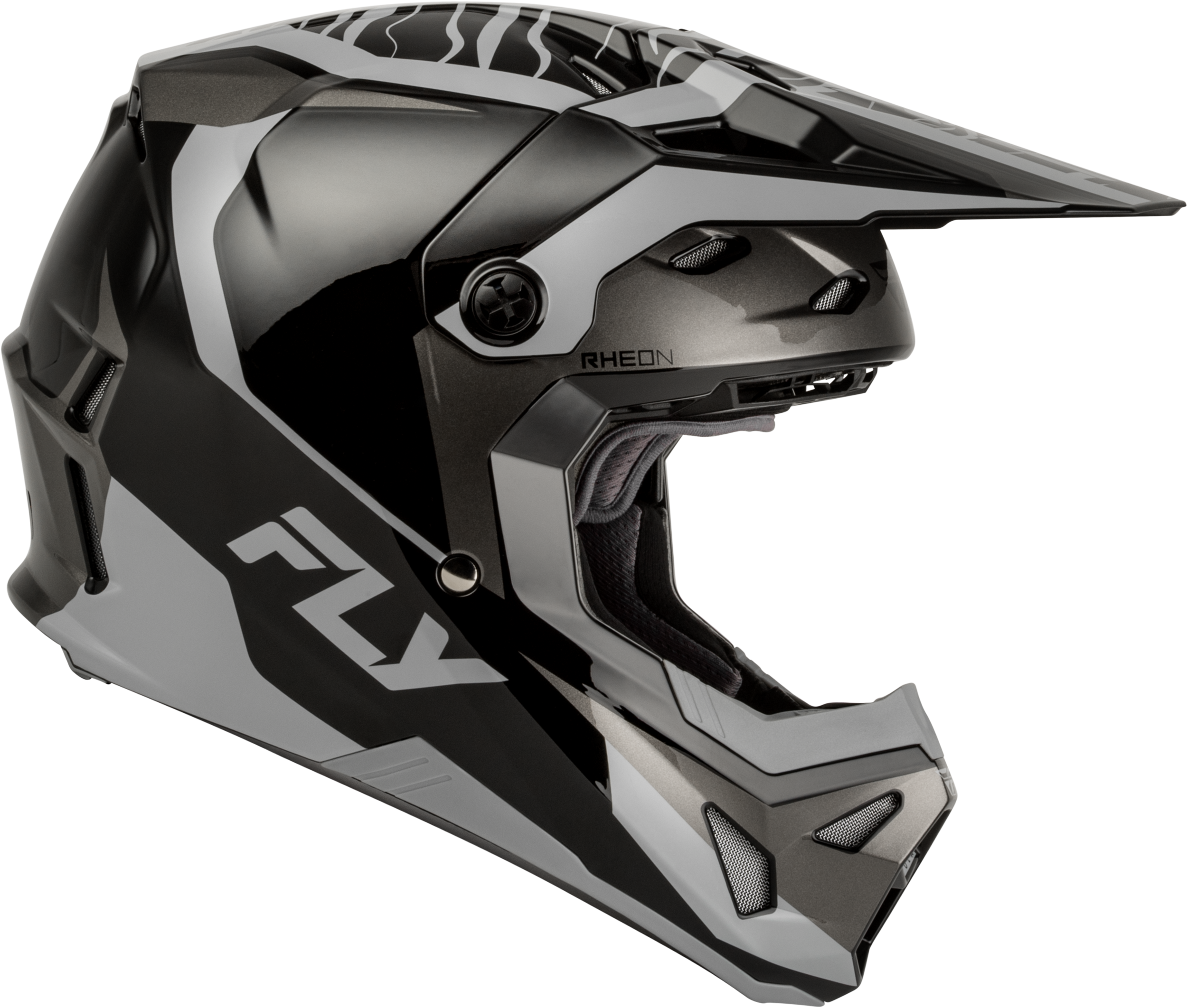 FLY Racing Formula CP Charge Helmet (2027) - Black / Grey / Light Grey - View 13