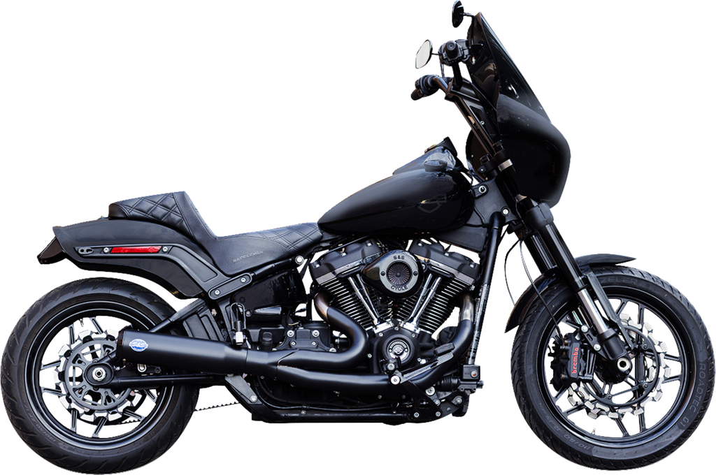 S&S CYCLE 2-into-1 Qualifier Exhaust System - 50-State - Black - Softail 550-1104