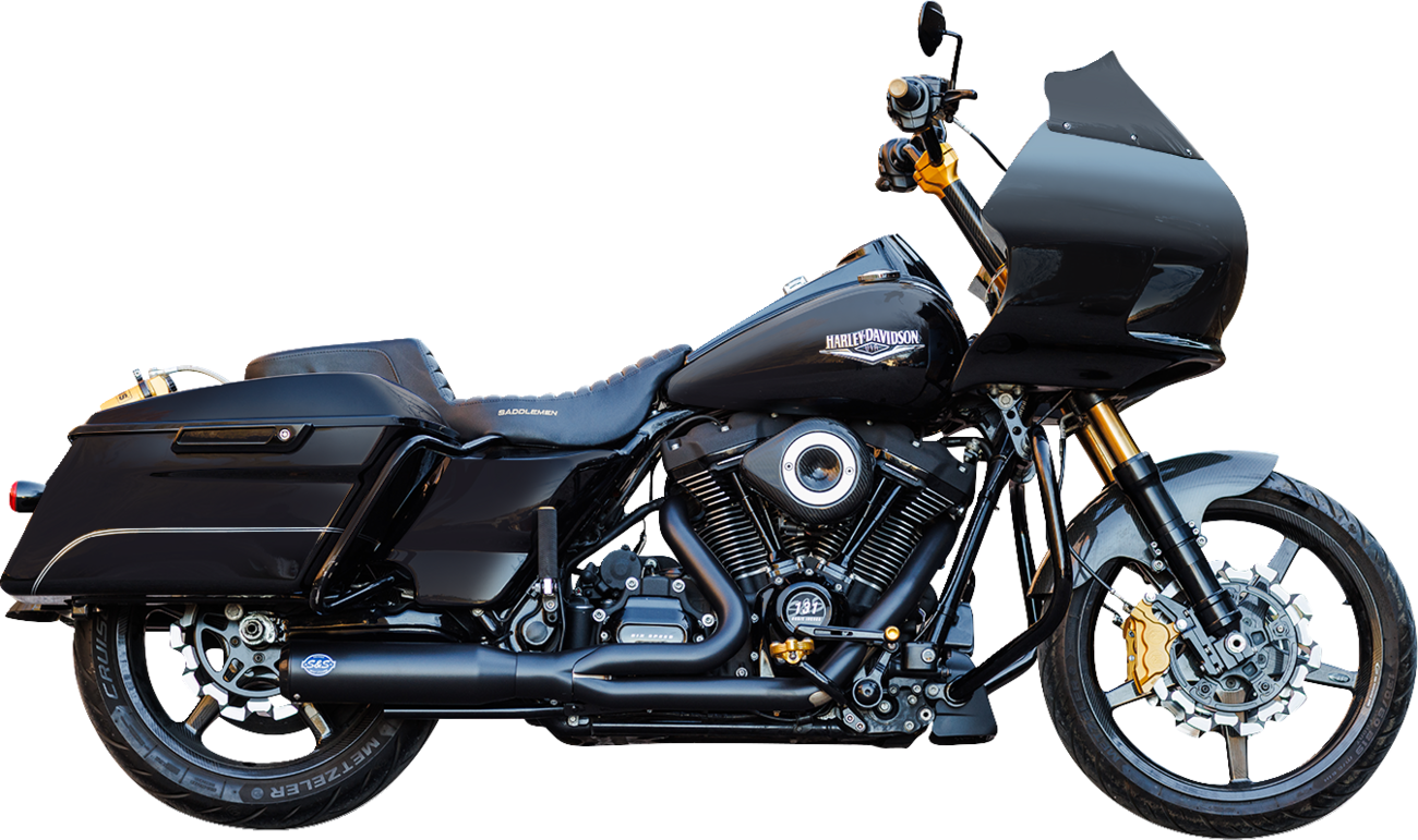 S&S CYCLE 2-into-1 Qualifier Exhaust System - 50-State - Black 550-1110