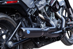 S&S CYCLE 2-into-1 Qualifier Exhaust System - Race Only - Guardian Black 550-1106