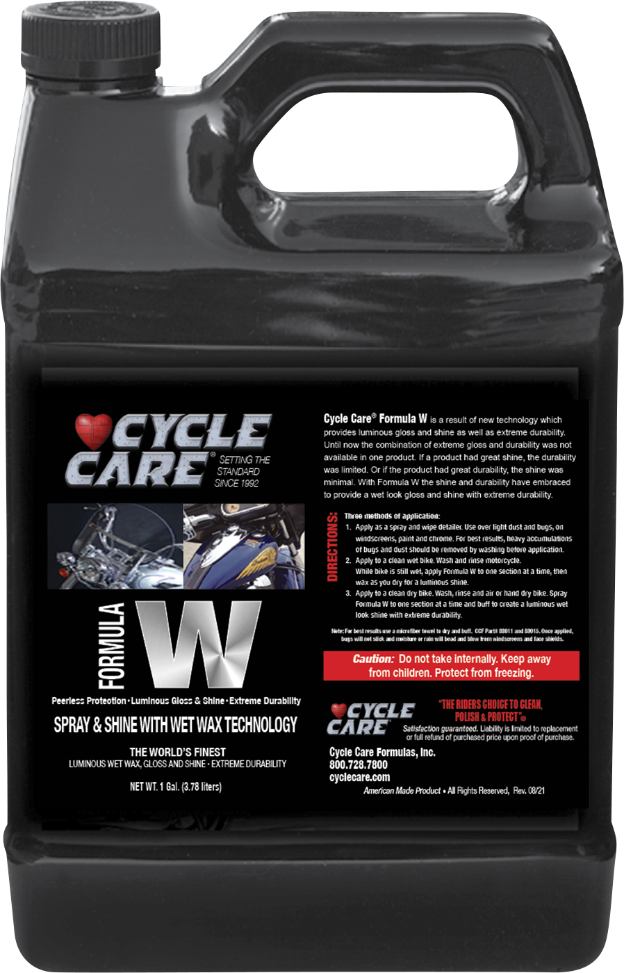 CYCLE CARE FORMULAS Formula W Wax Spray - 1 U.S. gal. 3716-0002