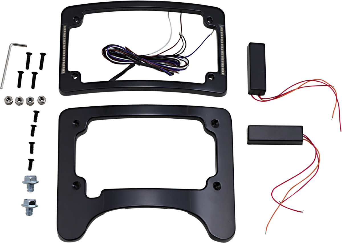 CUSTOM DYNAMICS Turn Signal Eliminator/Illuminated Tri-Frame - Gloss Black 2030-1497