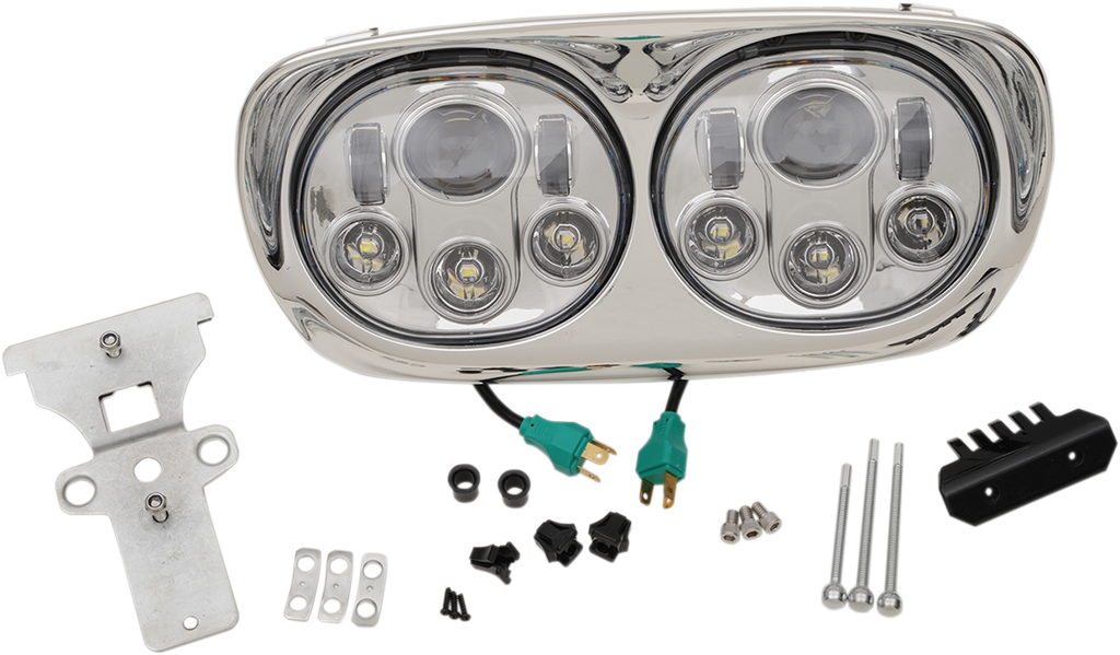 HEADWINDS Dual LED Assembly Headlight - 5.75" Headlight Assembly / '99-'13 FLTR / Black 2001-1771