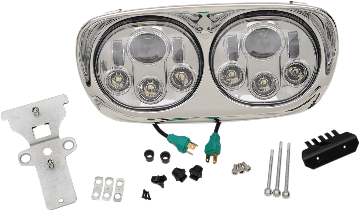 HEADWINDS Dual LED Assembly Headlight - 5.75" Headlight Assembly / '99-'13 FLTR / Black 2001-1771