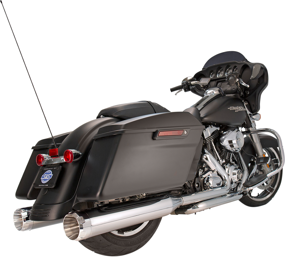 4-1/2" MK45 Performance Mufflers - Chrome with Chrome Tracer