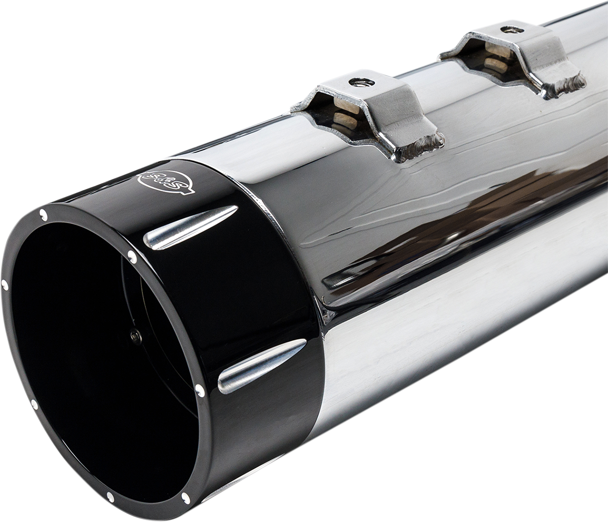4-1/2" MK45 Performance Mufflers - Chrome with Black Tracer