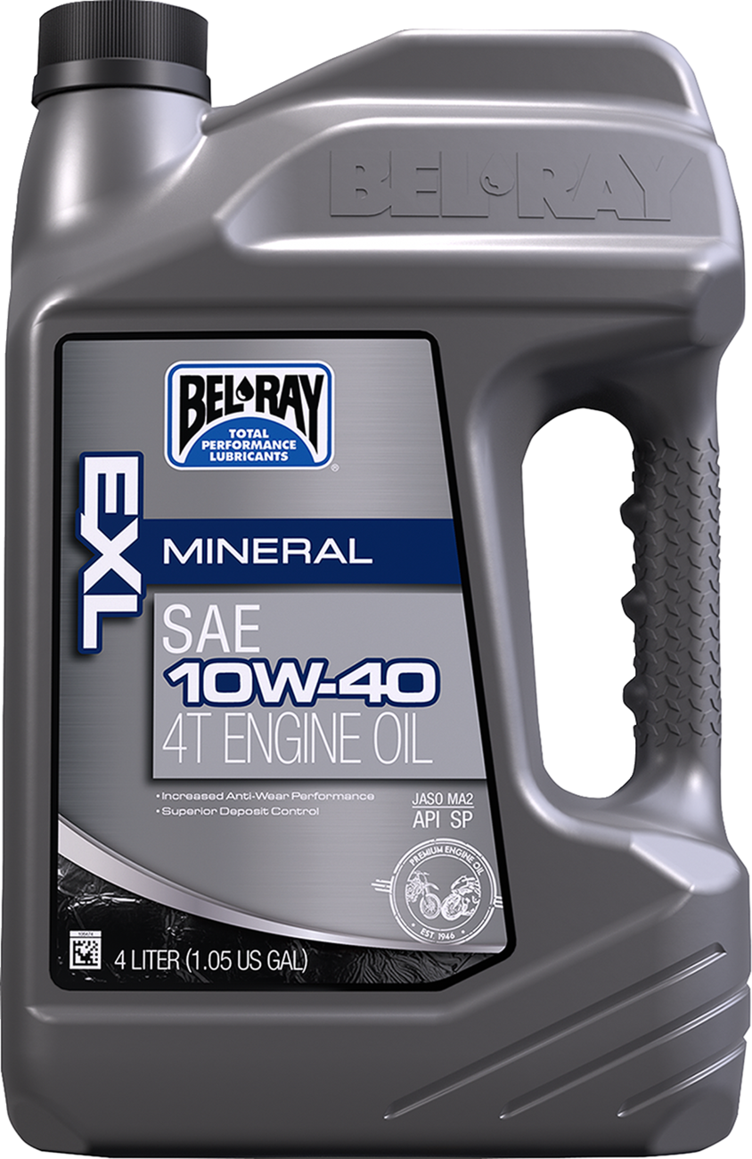 BEL-RAY EXL 4T Mineral Oil - 10W-40 / 4L 3601-0148