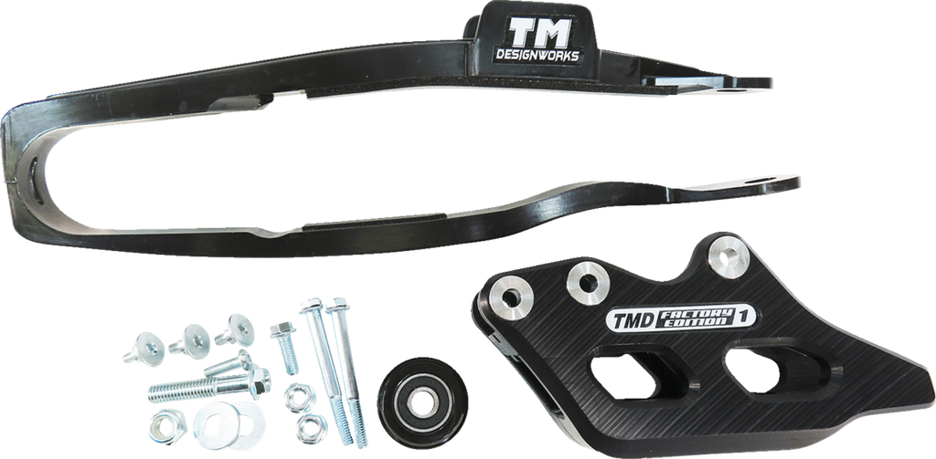 T.M. DESIGNWORKS Chain Guide and Slider Kit - Chain Guide/Slider / Black / YZ 450 F 1231-1673