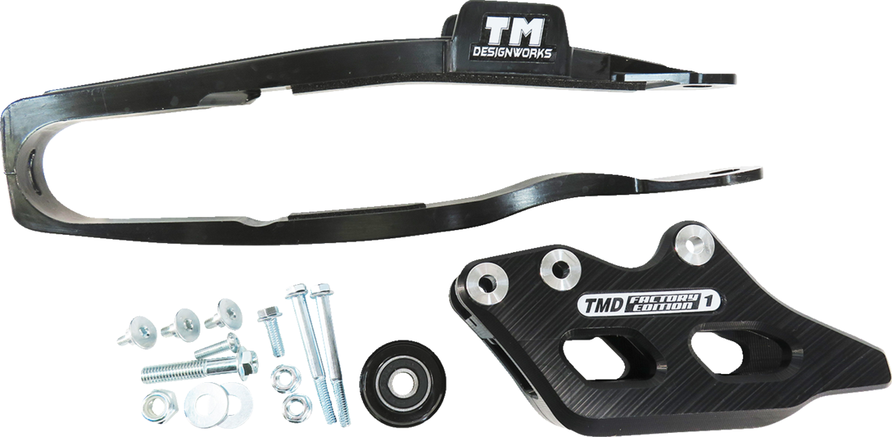 T.M. DESIGNWORKS Chain Guide and Slider Kit - Chain Guide/Slider / Black / YZ 450 F 1231-1673