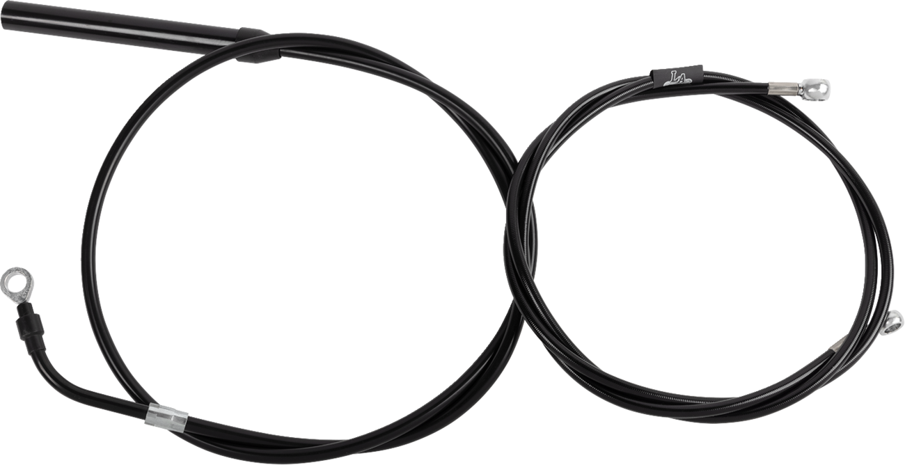 LA CHOPPERS Standard Black Vinyl Handlebar Cable/Brake Line Kit — Ape Hanger