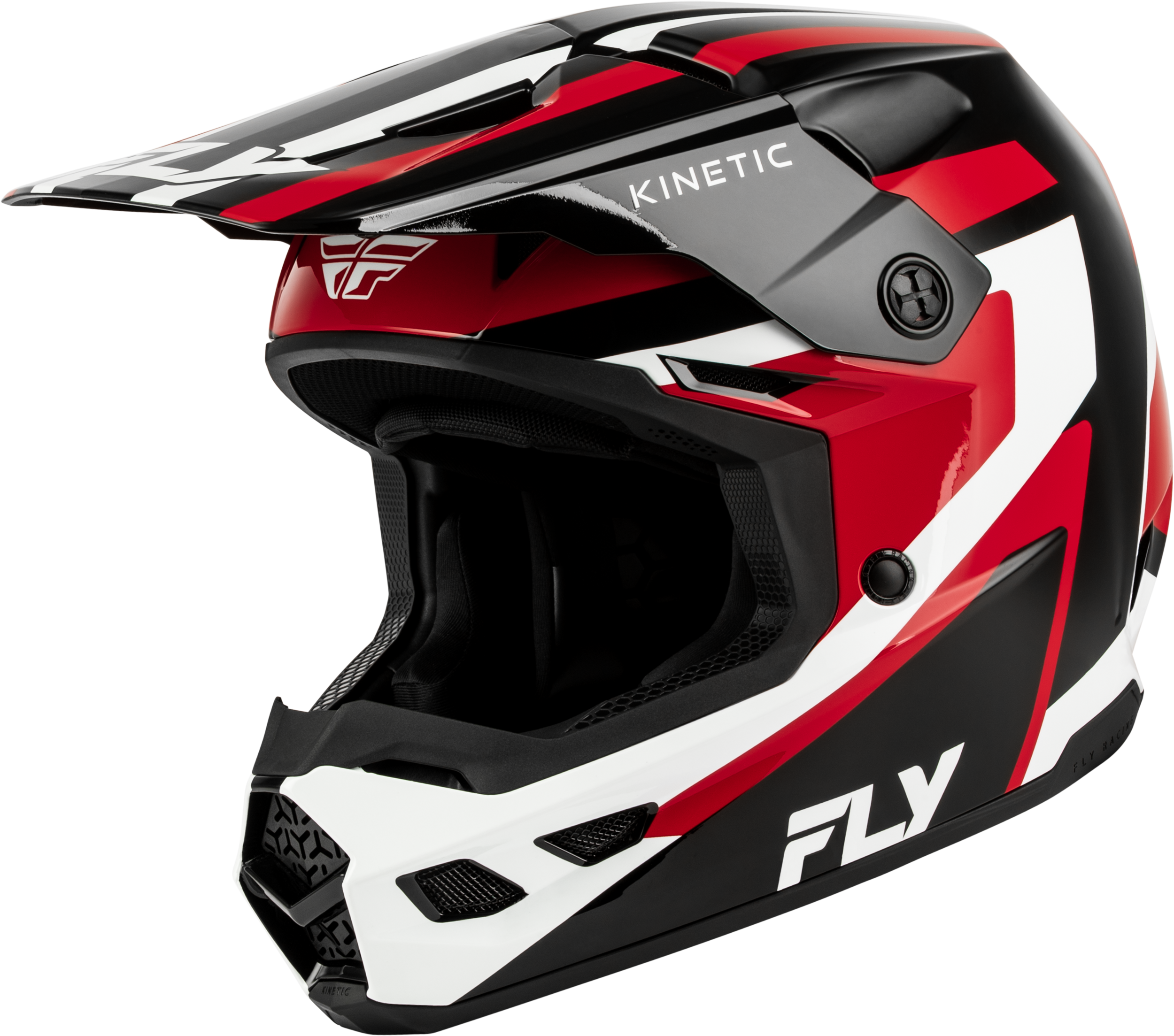 FLY Racing Kinetic Sync Helmet (2027) - Black / Red / White - View 1