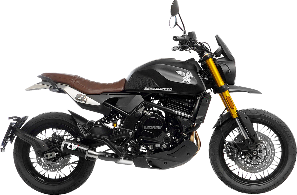LEOVINCE LV-10 Slip-On Muffler - Carbon Fiber - Seismmezzo 650 SCR/STR 15267CU