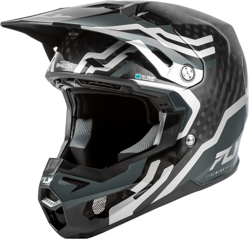 FLY Racing Formula S Carbon Byte Helmet (2026) - Black Carbon / Grey / Silver - View 17
