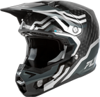 FLY Racing Formula S Carbon Byte Youth Helmet (2026) - Black Carbon / Grey / Silver - View 1