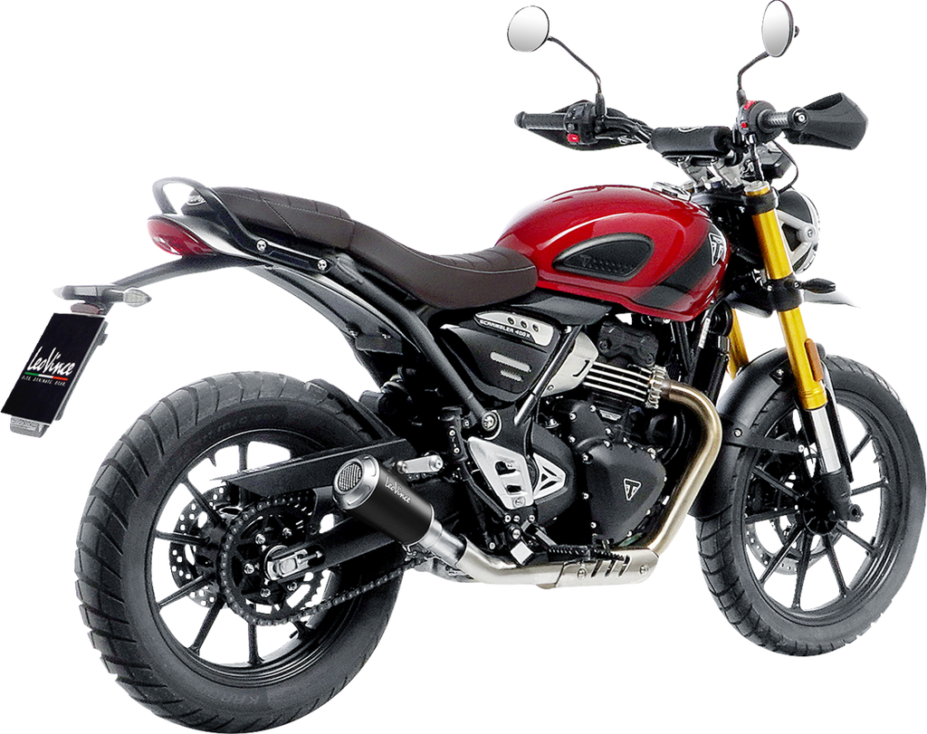 LEOVINCE LV-10 Slip-On Muffler - Black Stainless Steel - Scrambler/Speed 400 15268BU