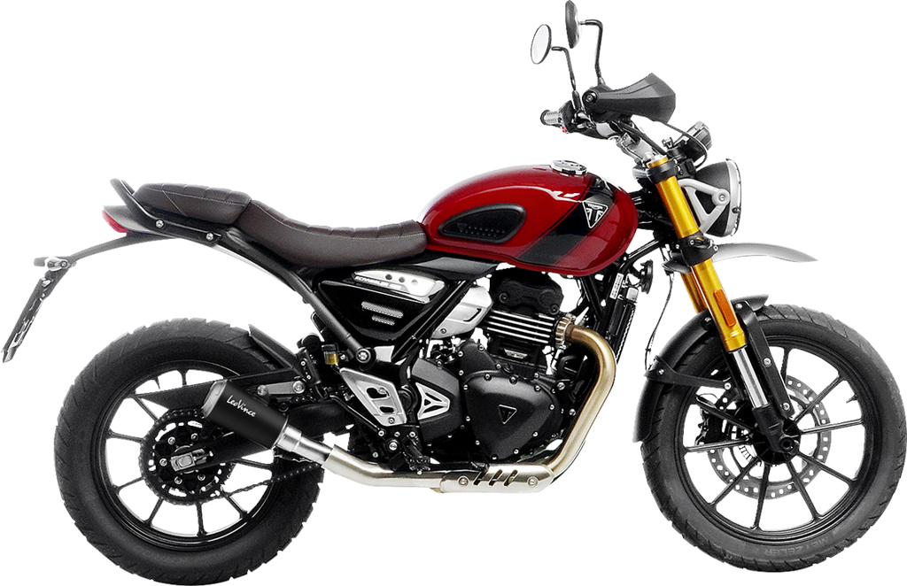 LEOVINCE LV-10 Slip-On Muffler - Black Stainless Steel - Scrambler/Speed 400 15268BU