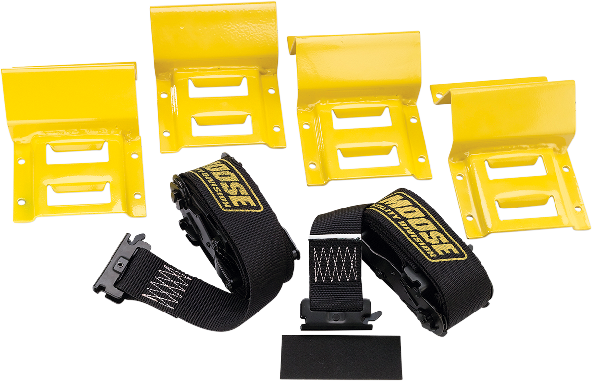 MOOSE OFFROAD Wheel Chock and Tie-Down Strap Kit - Tie-Down/Chock Tire Kit 3920-0399