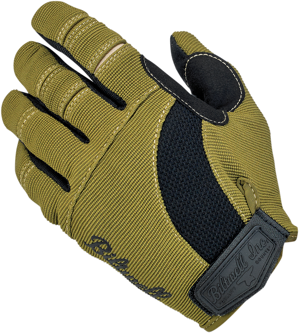BILTWELL Moto Gloves - Olive/Black / Medium 3301-3306