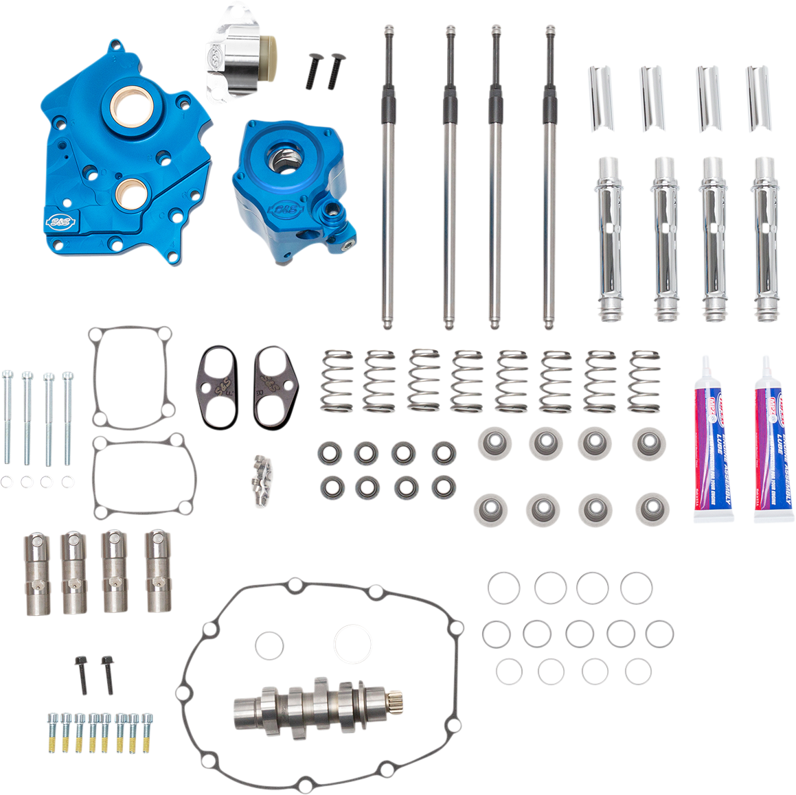 S&S CYCLE Cam Chest Kit for M8 - Cam Chest Kit with Plate / Chain Drive / Water Cooled / 540 Cam / Chrome Pushrods / M8 0925-1364