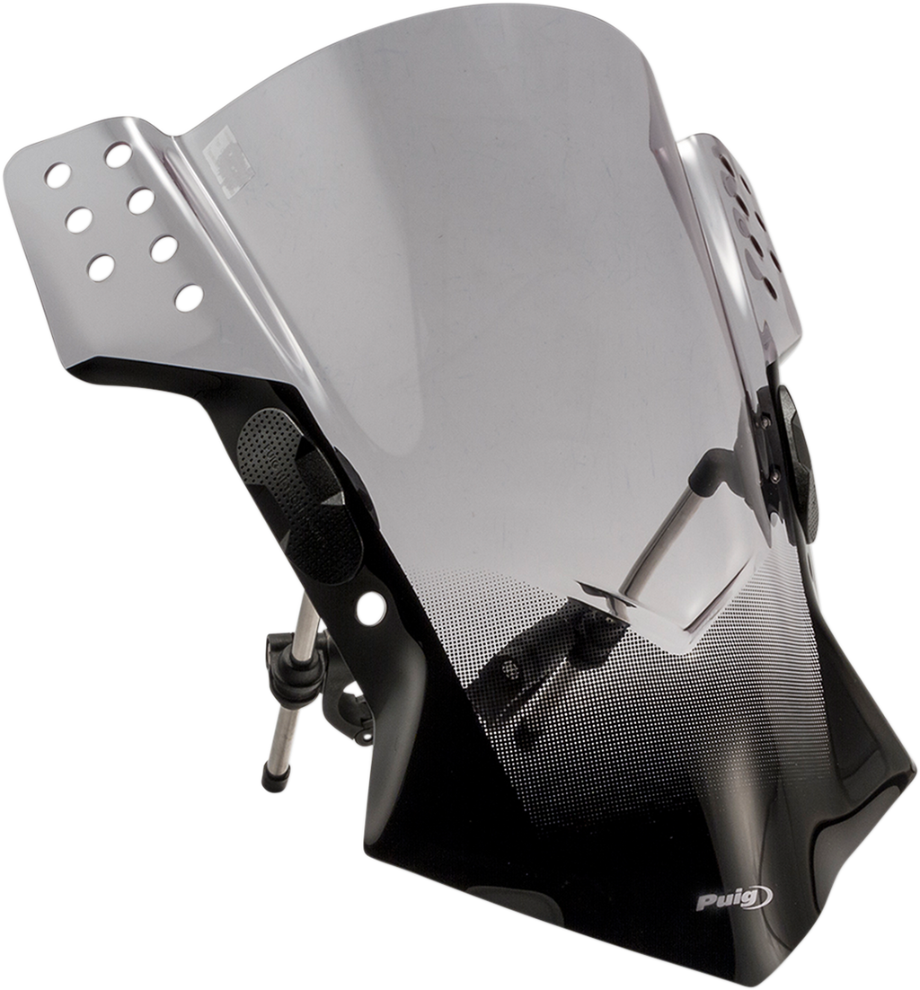 PUIG HI-TECH PARTS Rafale Windshield - New Generation Windscreen / 15-3/8" / Smoke 2301-2603