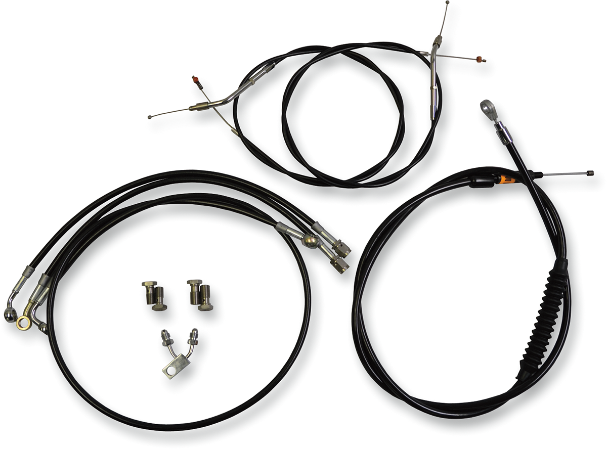 LA CHOPPERS Standard Black Vinyl Handlebar Cable/Brake Line Kit — Ape Hanger